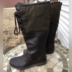 🪺UGG Dark Brown & Green Wool Elsa Tall Riding Boots